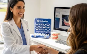 Invisalign patient getting a consultation.