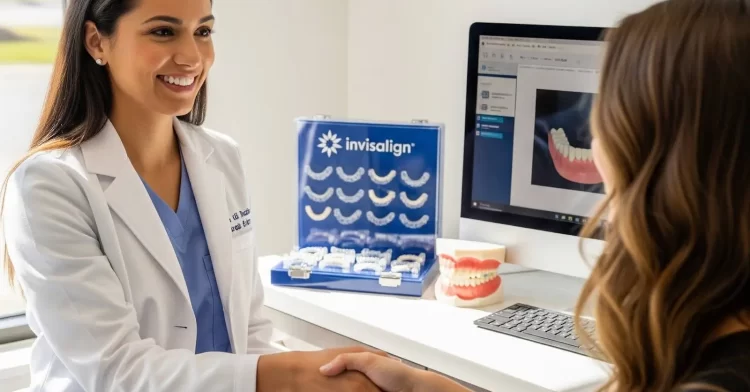 Invisalign patient getting a consultation.